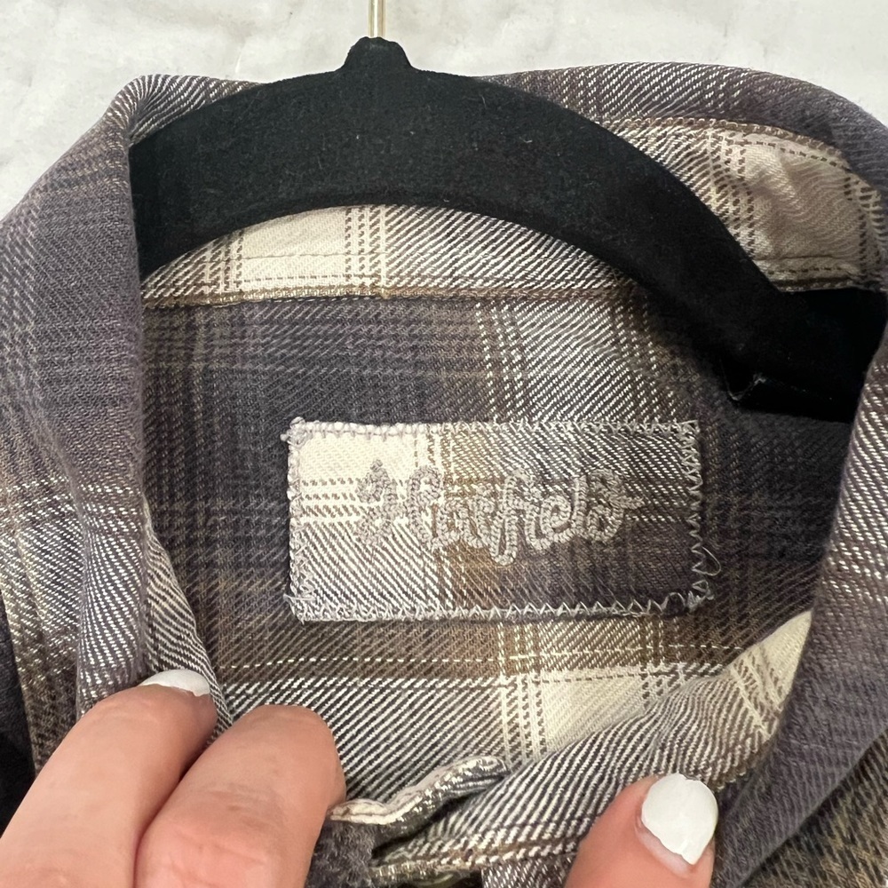 HARTFIELD FLANNELS brown and cream checkers size Large 100% cotton - Picture 3 of 9